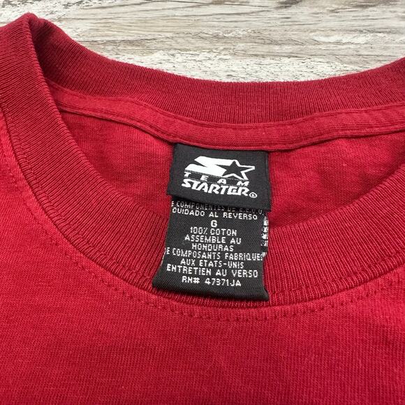 Vintage Starter Oklahoma Sooners Red L‎ Short Sleeve Football T-Shirt 90s y2k - Picture 5 of 10